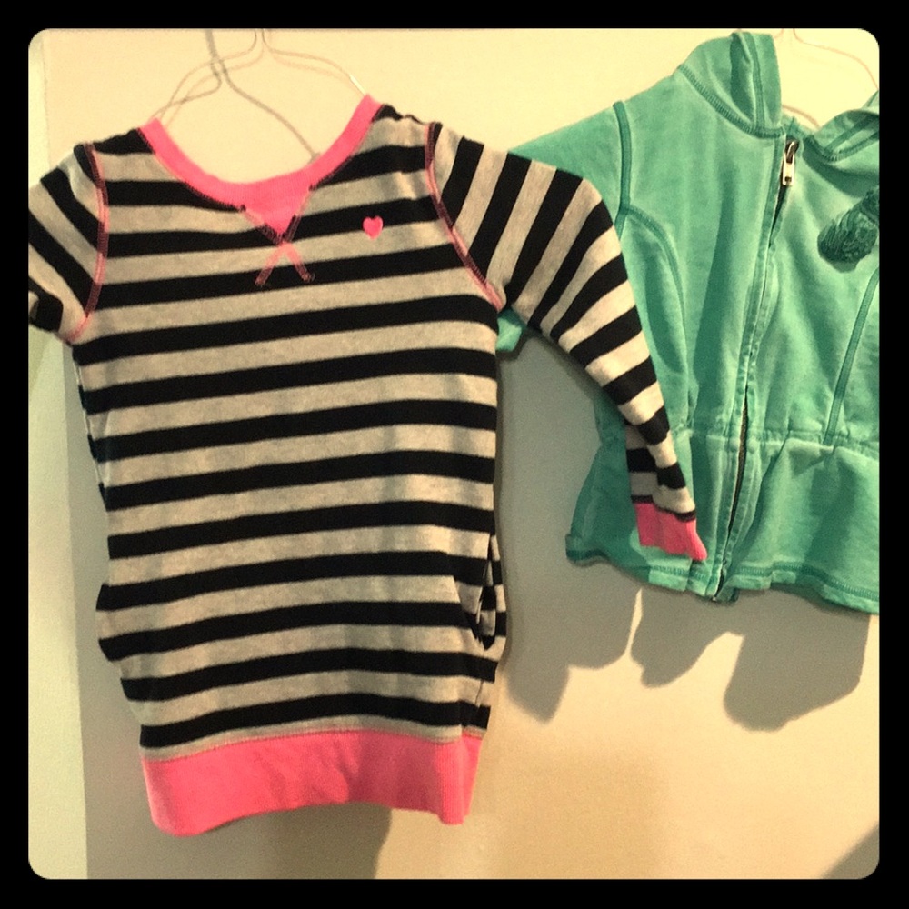 Girls sweatshirt and hooded jacket size 6